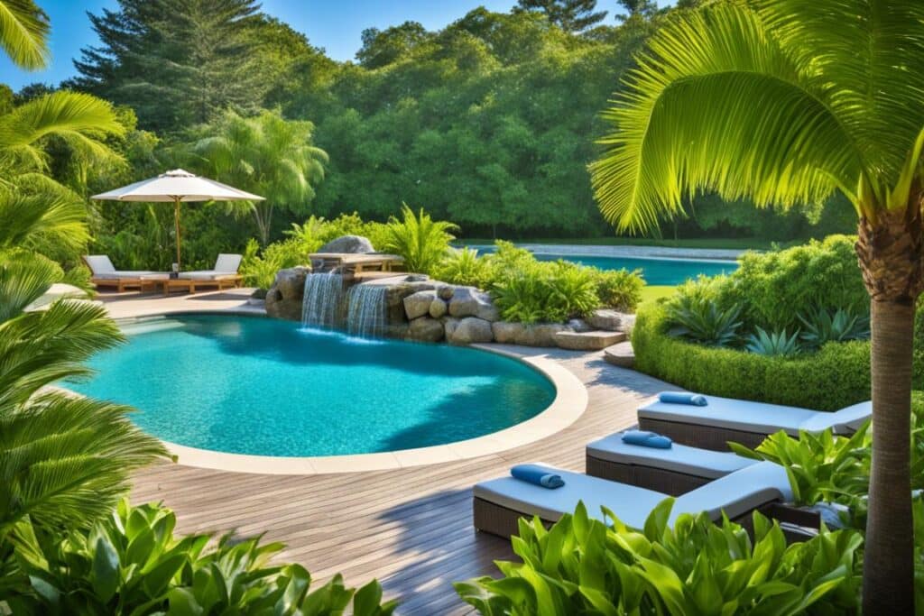 Piscine et végétation